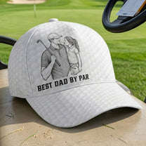 Golf-Dad-Custom-Photo-Sketch-Line-Art-Fathers-Day-Gift-For-Him-Personalized-Classic-Cap-4