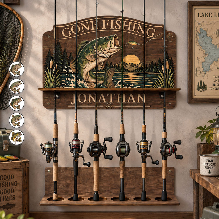 Gone-Fishing,-Gift-For-Fisher,-Fishing-Lover-Personalized-Fishing-Rod-Holder-1