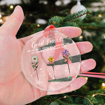 Good Friends Are Like Stars Custom Birth Month & Zodiac Star Sign - Personalized Glass Ornament