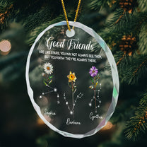 Good Friends Are Like Stars Custom Birth Month & Zodiac Star Sign - Personalized Glass Ornament