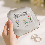 Good Friends Are Like Stars Custom Birth Month & Zodiac Star Sign - Personalized Jewelry Dish