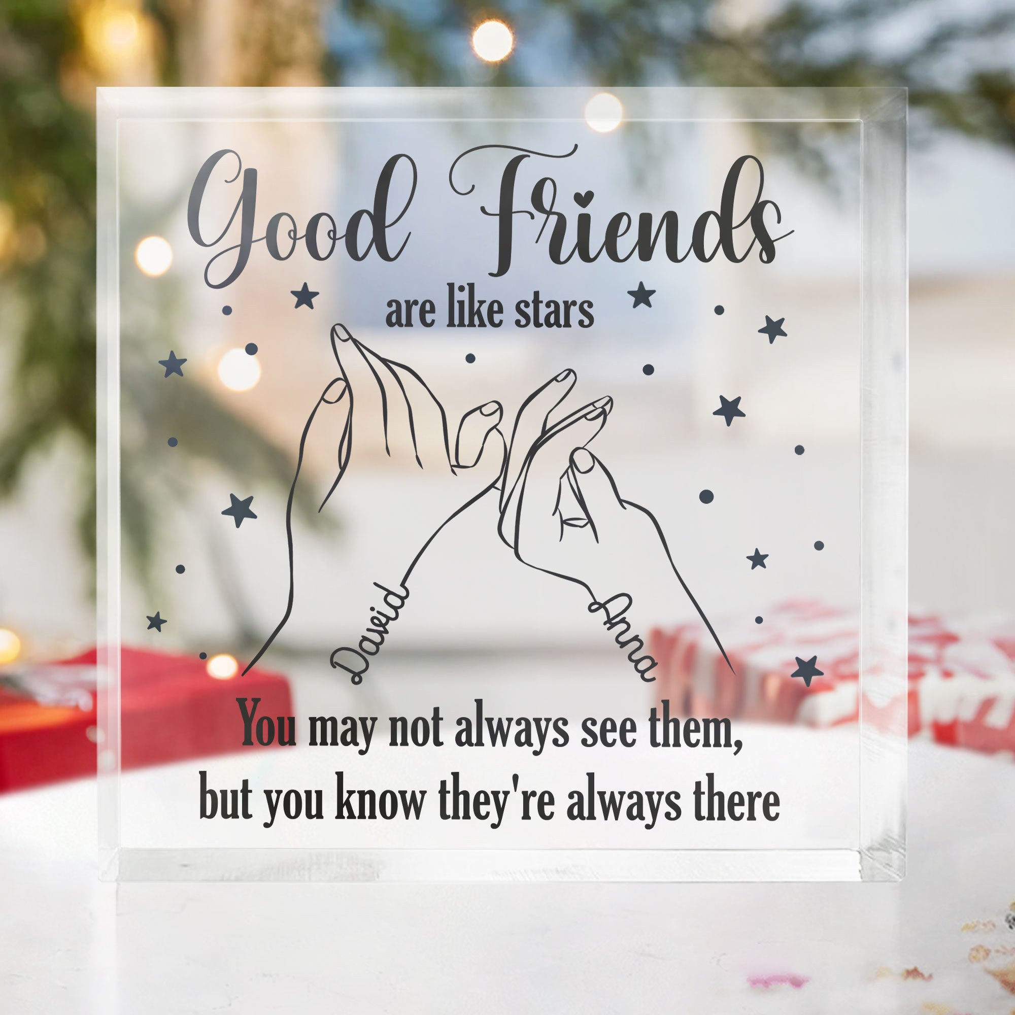 Good Friends Are Like Stars Hand Line Art - Personalized Acrylic Plaqu ...