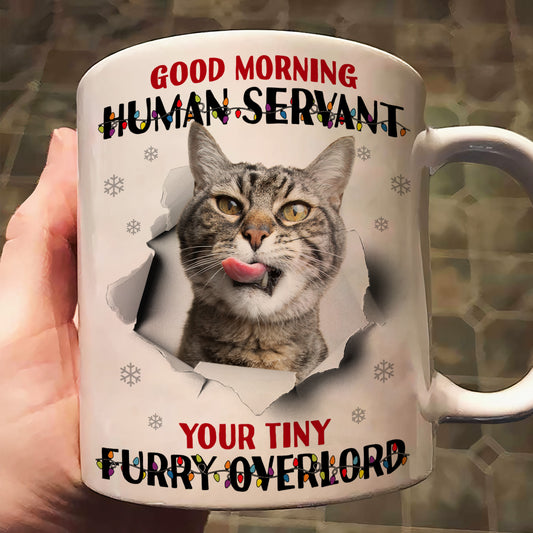 Good Morning Human Funny Style Christmas - Personalized Photo Mug