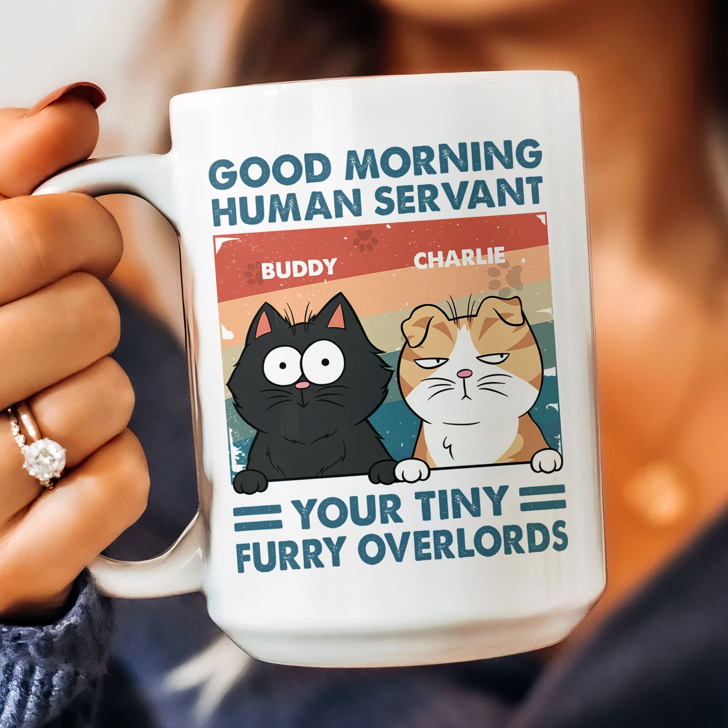 Good Morning Human Servant - Personalized Mug