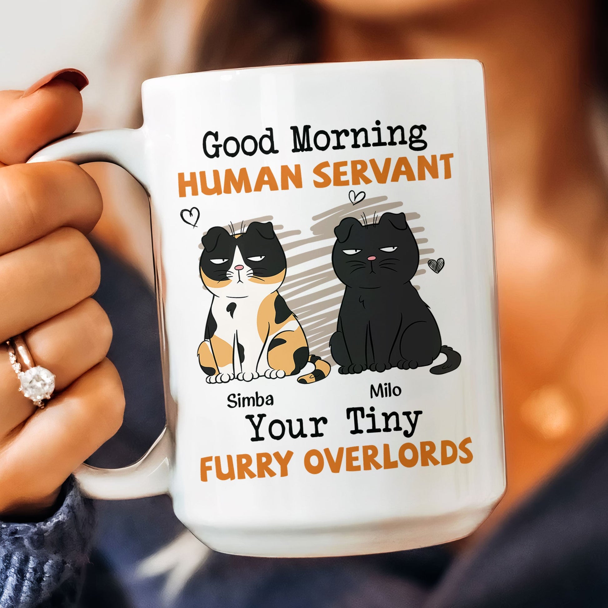 Good Morning Human Servant - Personalized Mug – Macorner