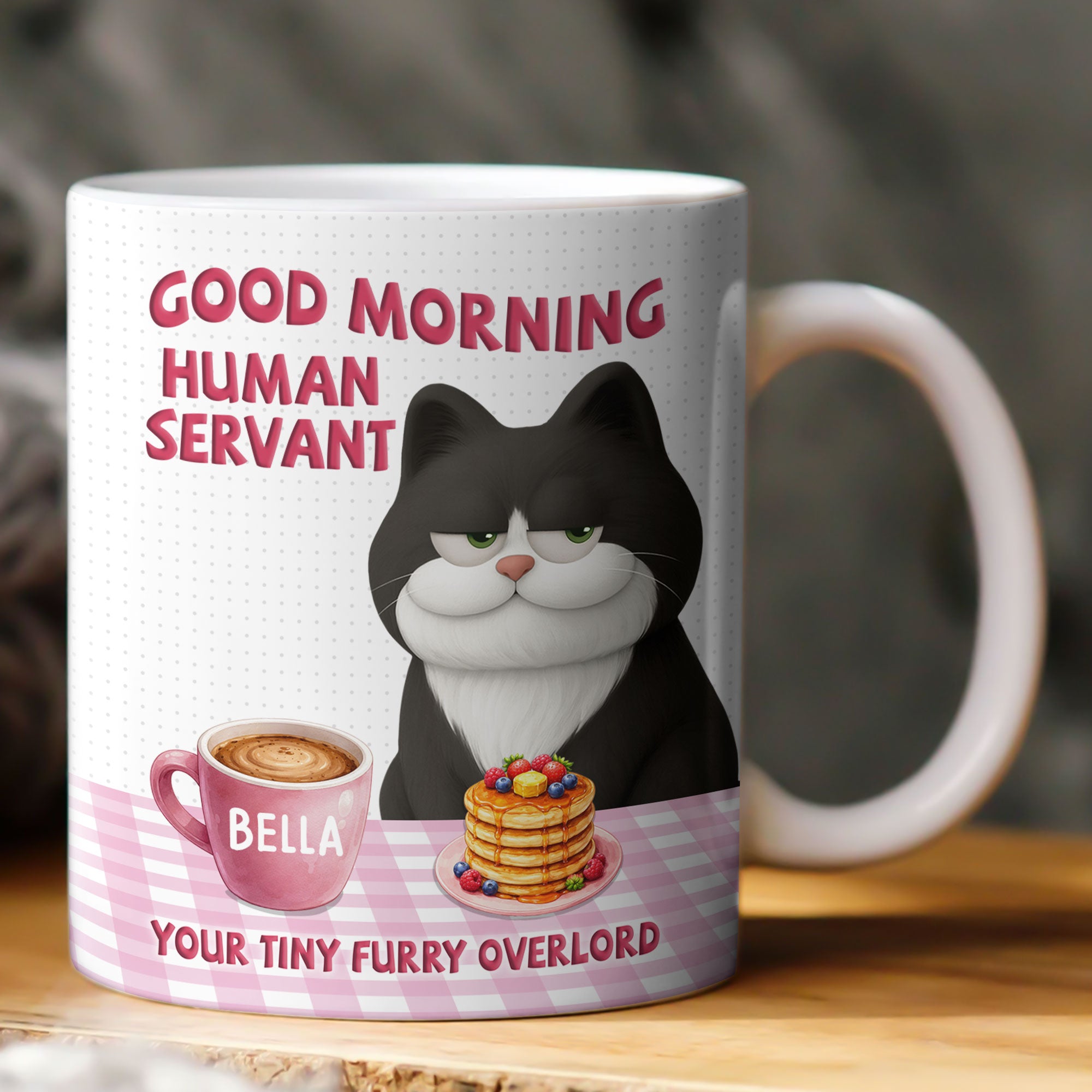 Good Morning Human Servant Your Tiny Furry Overlords - Personalized Mug