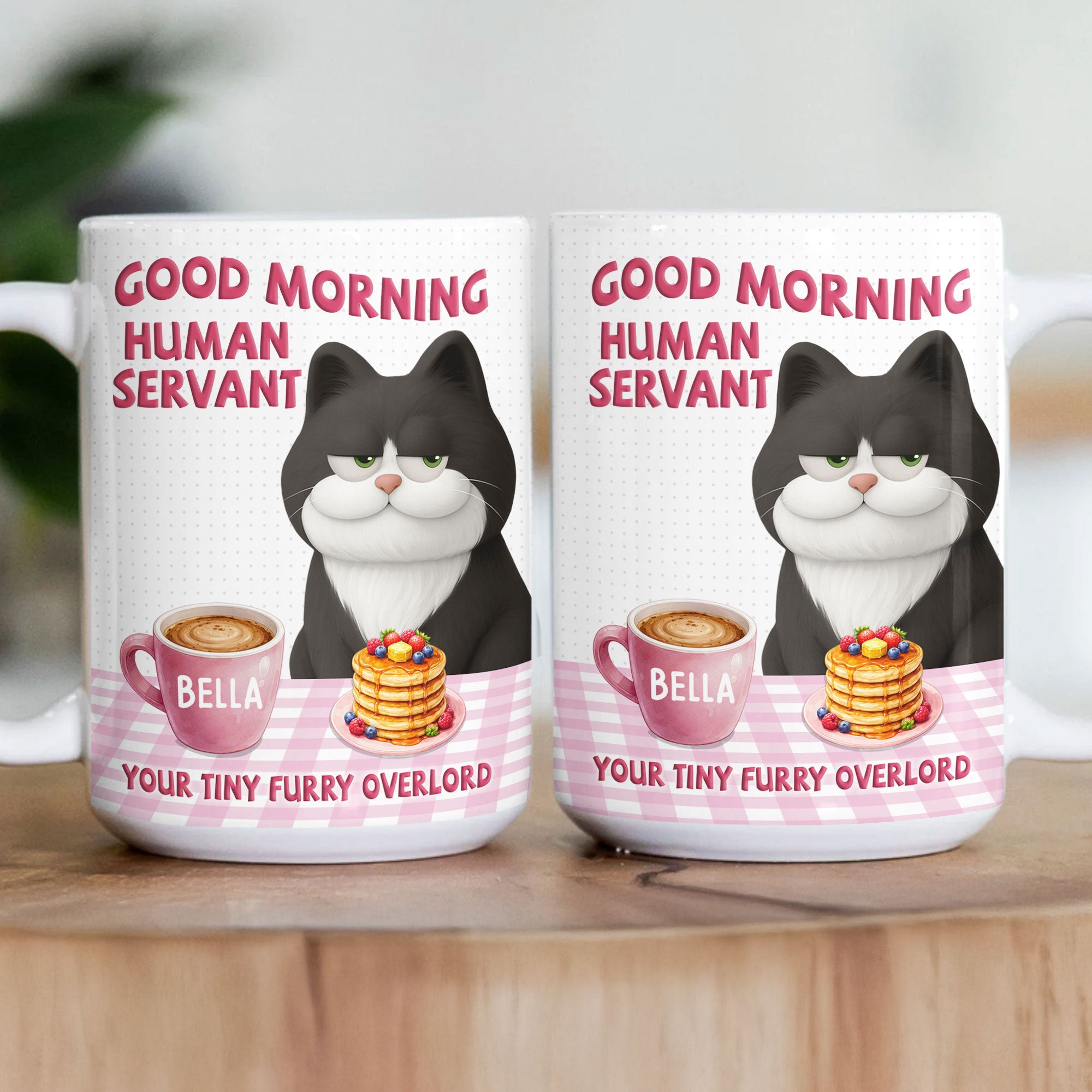 Good Morning Human Servant Your Tiny Furry Overlords - Personalized Mug