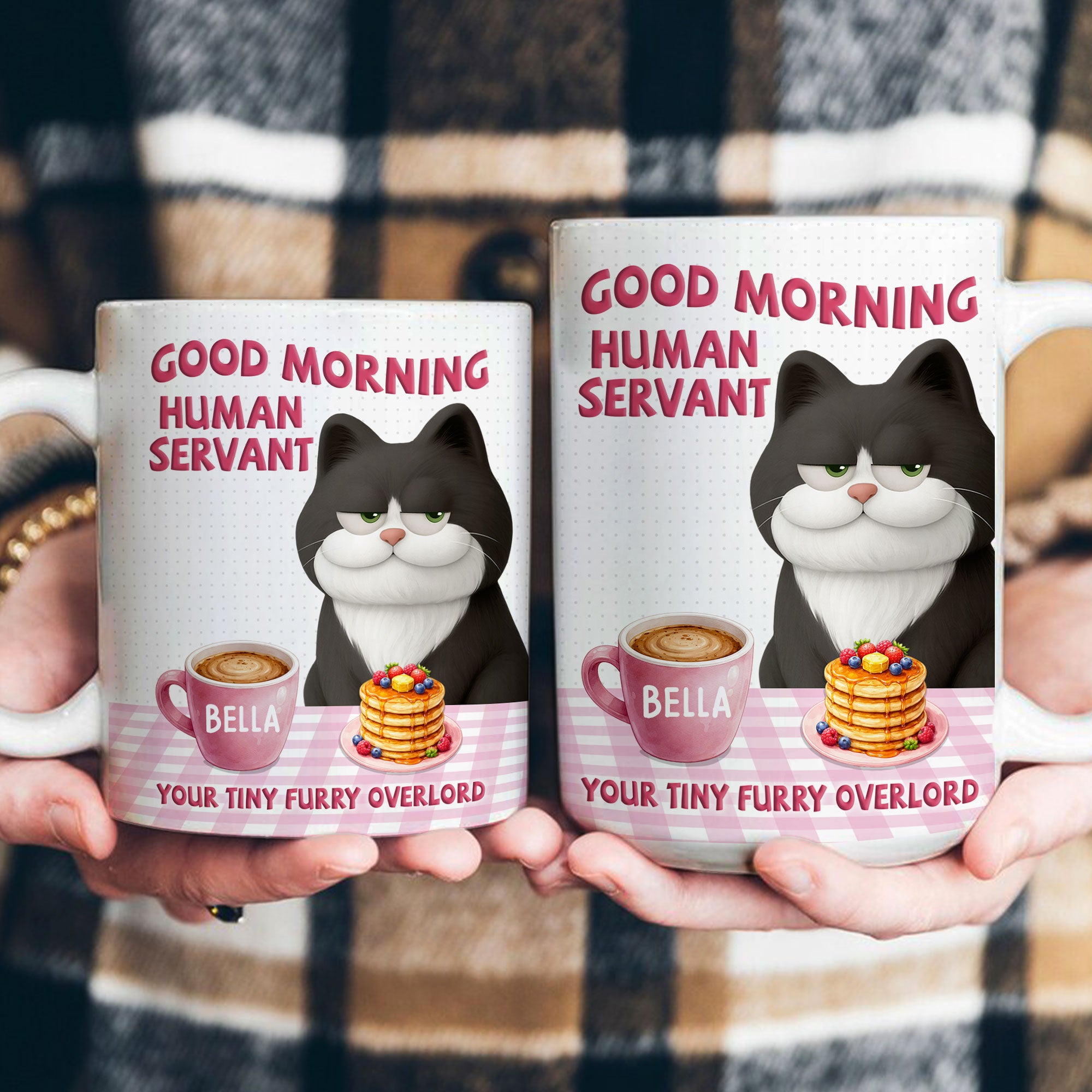 Good Morning Human Servant Your Tiny Furry Overlords - Personalized Mug