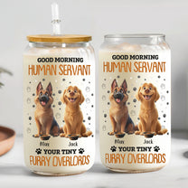 Good Morning Human Servant - Personalized Clear Glass Cup