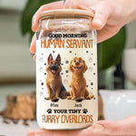 Good Morning Human Servant - Personalized Clear Glass Cup