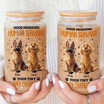 Good Morning Human Servant - Personalized Clear Glass Cup