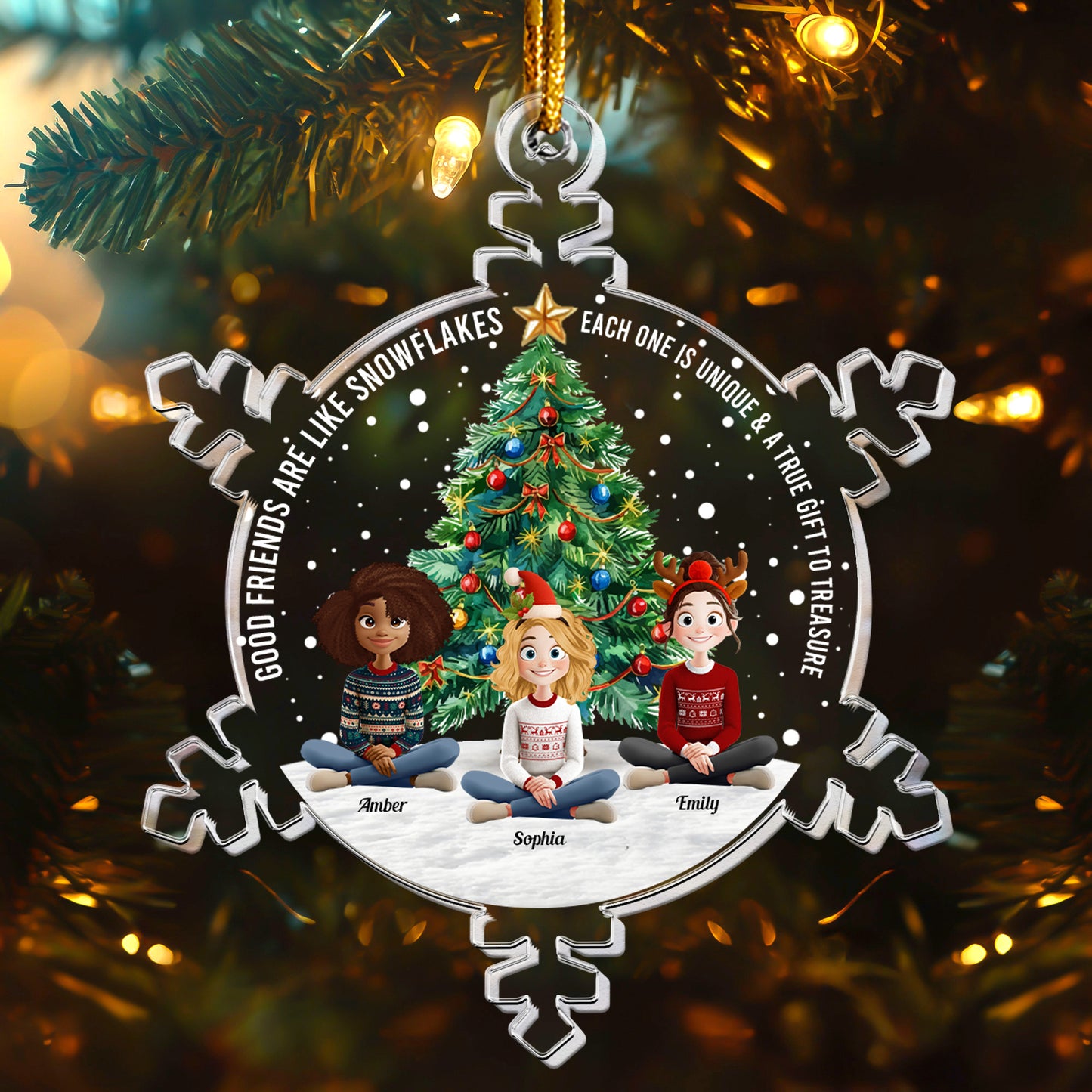 Good Friends Are Like Snowflakes - Personalized Acrylic Ornament