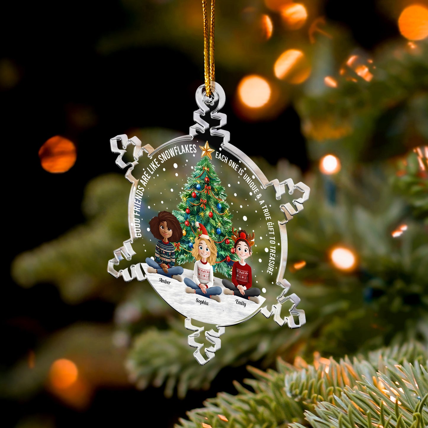 Good Friends Are Like Snowflakes - Personalized Acrylic Ornament