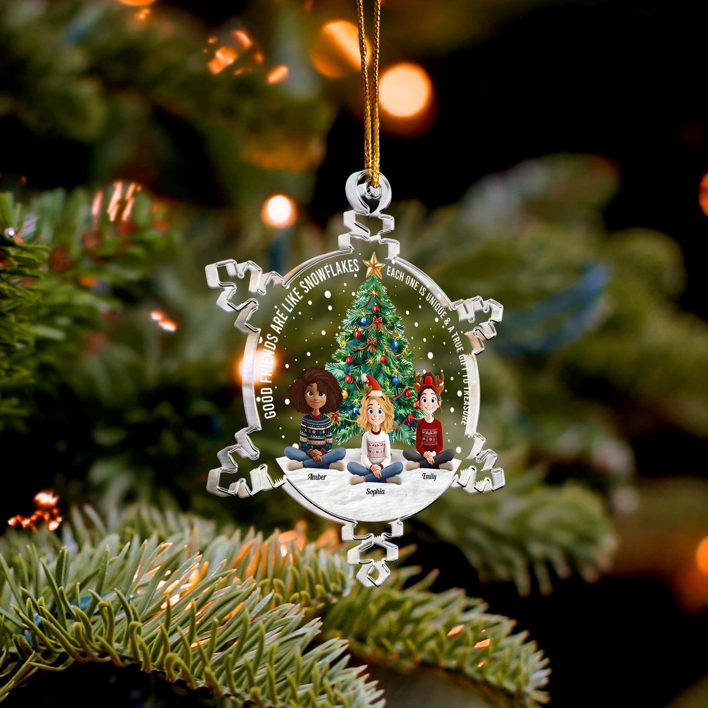 Good Friends Are Like Snowflakes - Personalized Acrylic Ornament