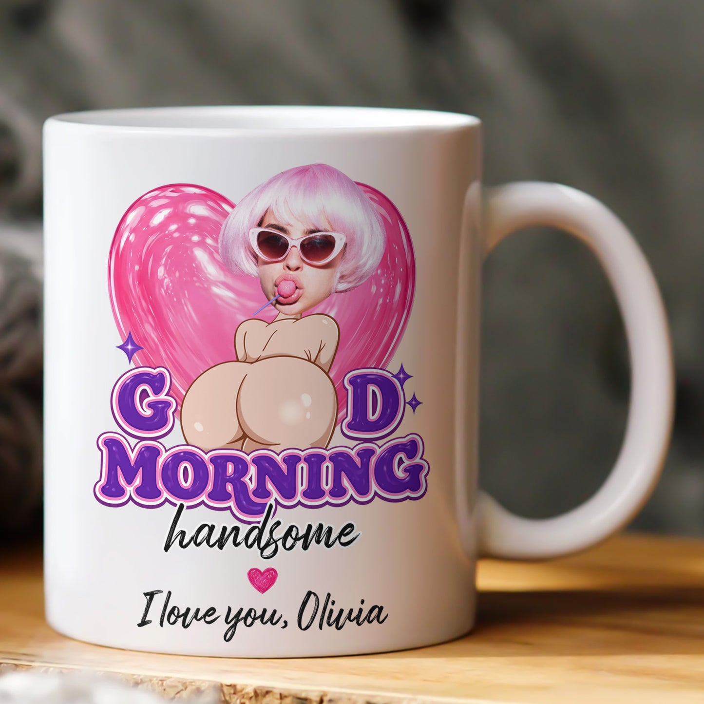 Good-Morning-Handsome-Upload-Your-Photo--Funny-Gift-For-Him,-Husband,-Boyfriend-Personalized-Mug-4