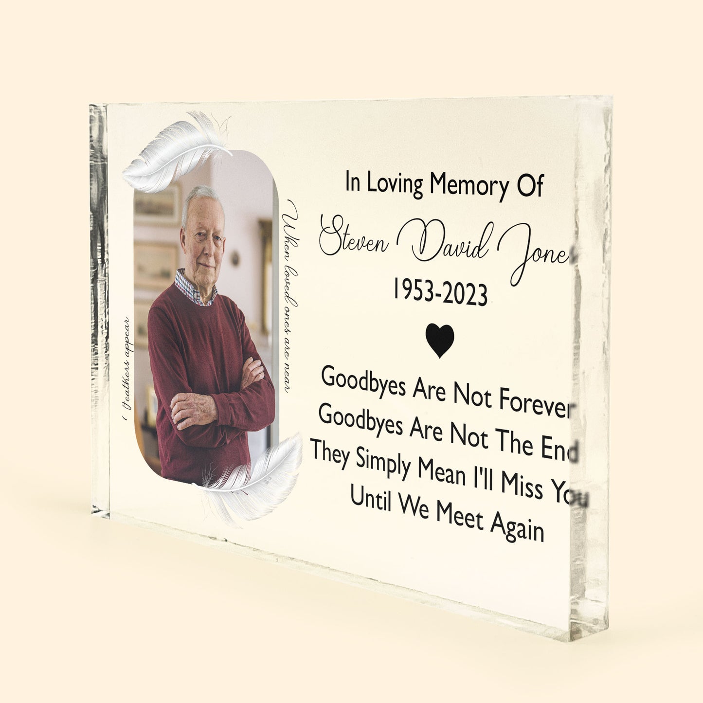 Goodbyes Are Not Forever - Personalized Acrylic Photo Plaque