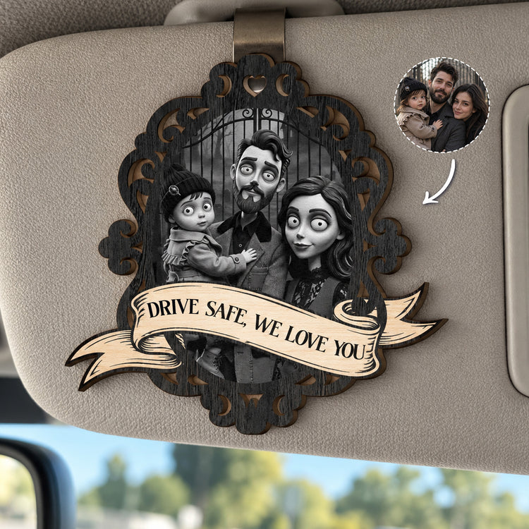 Gothic-Clay-Style-Drive-Safe-Personalized-Car-Visor-Clip-1