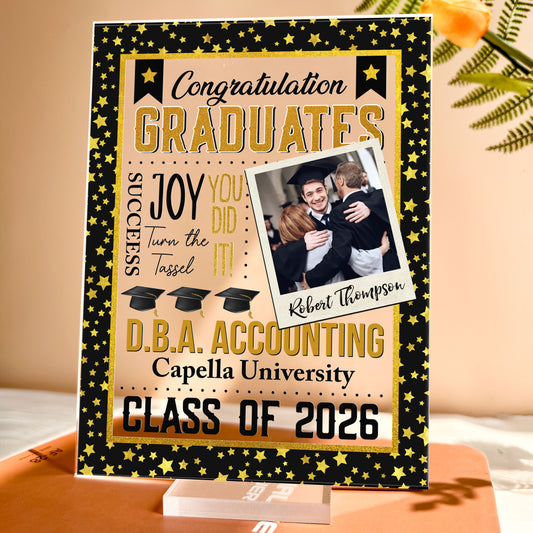 Congratulation Graduates - Personalized Acrylic Photo Plaque
