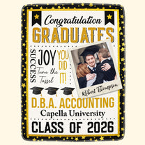Graduate Congratulation - Personalized Blanket