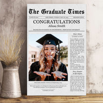 Graduate Printable Newspaper Keepsake - Personalized Photo Canvas