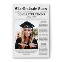 Graduate Printable Newspaper Keepsake - Personalized Photo Canvas