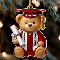 Graduation Bear Flat Design - Gift For Daughter, Son - Personalized Acrylic Ornament