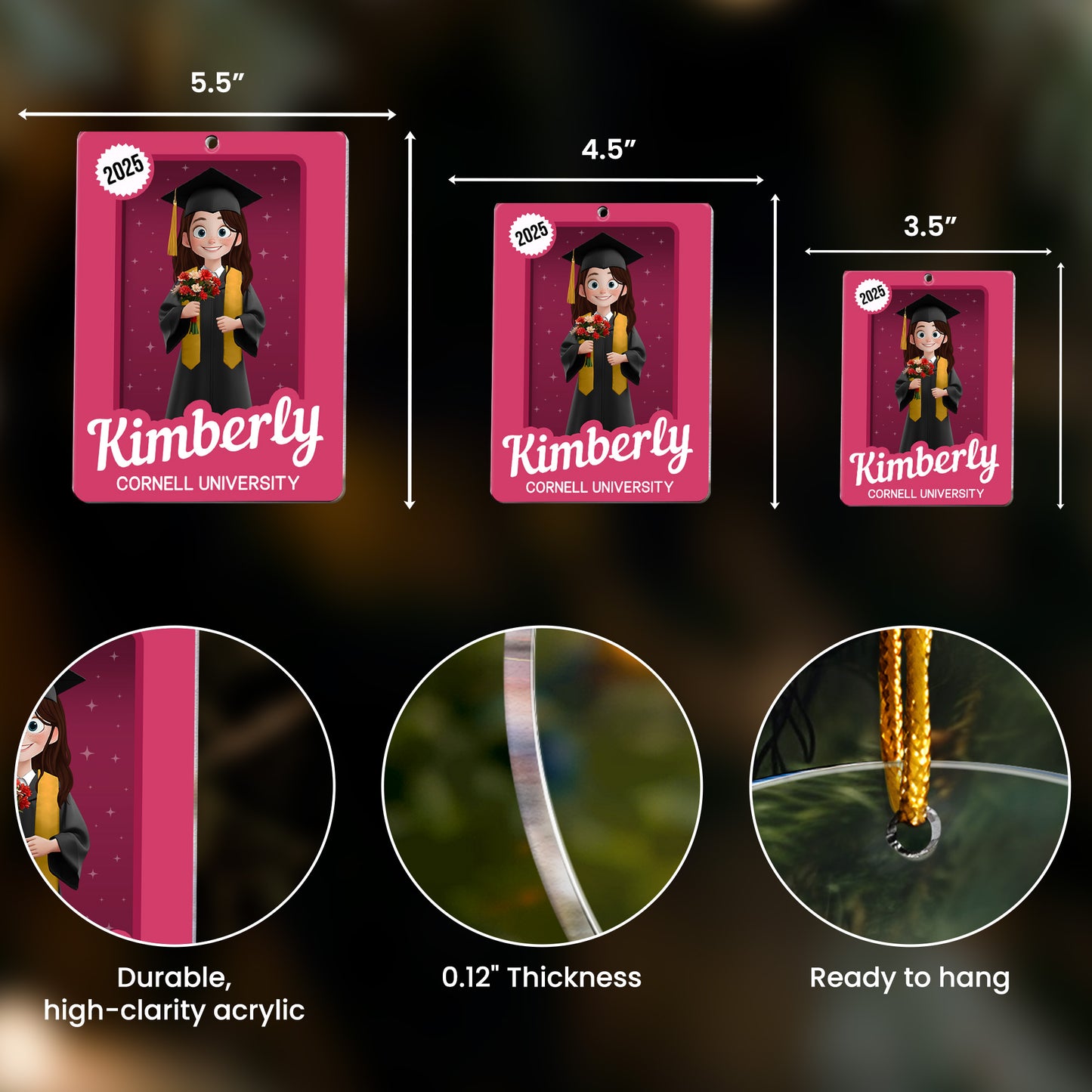 Graduation Box - Graduation Gift For Sister Daughter - Personalized Acrylic Ornament