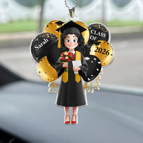 Graduation Celebration Car Ornament - Personalized Rear View Mirror Accessory