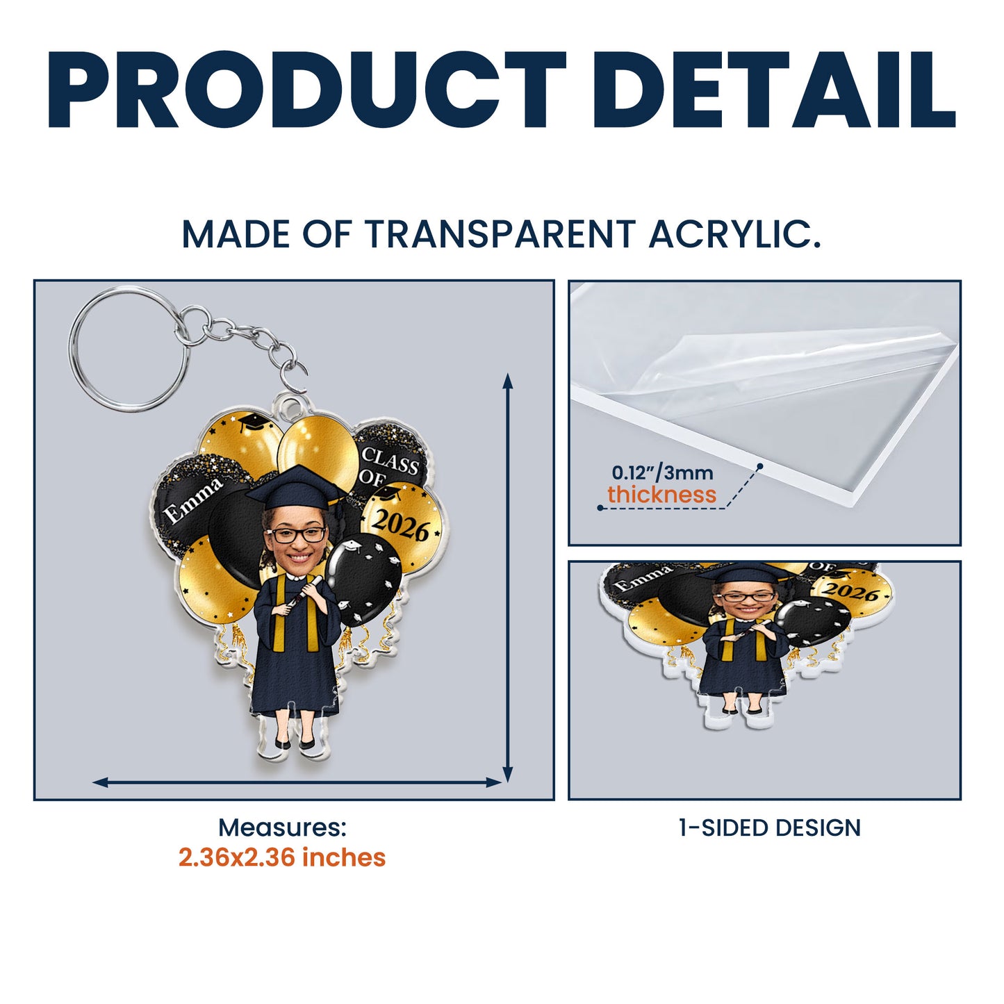 Graduation Celebration - Personalized Acrylic Photo Keychain