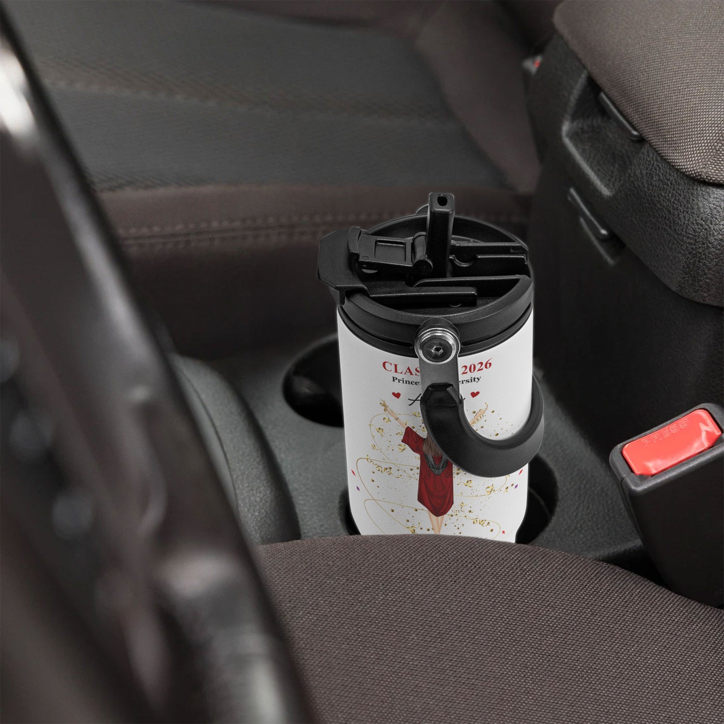 Graduation Congratulation Enjoy The Journey - Personalized 30oz Tumbler With Handle