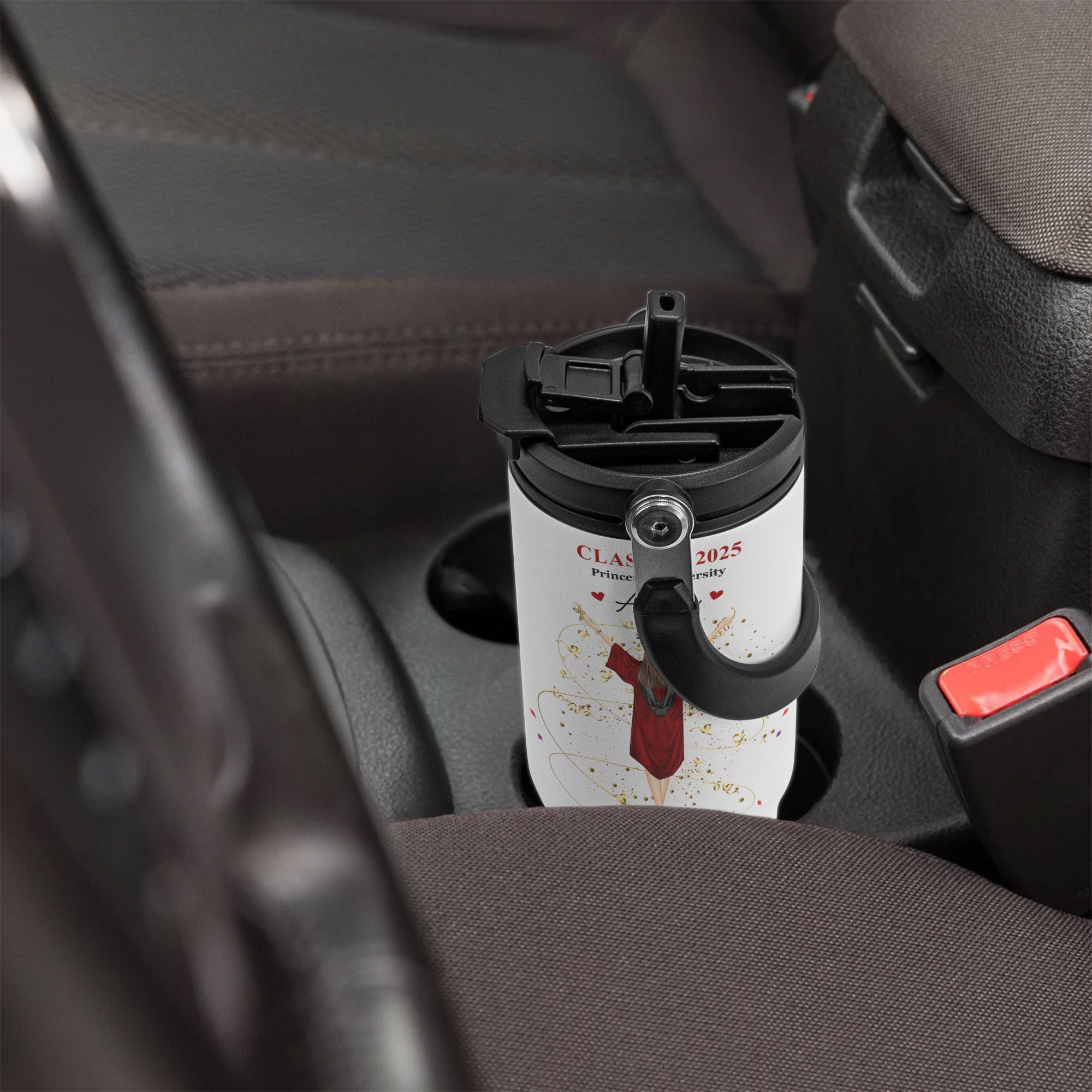 Graduation Congratulation Enjoy The Journey - Personalized 30oz Tumbler With Handle