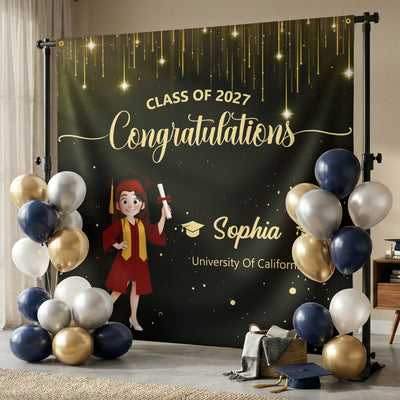 Graduation Congratulations - Personalized Backdrop