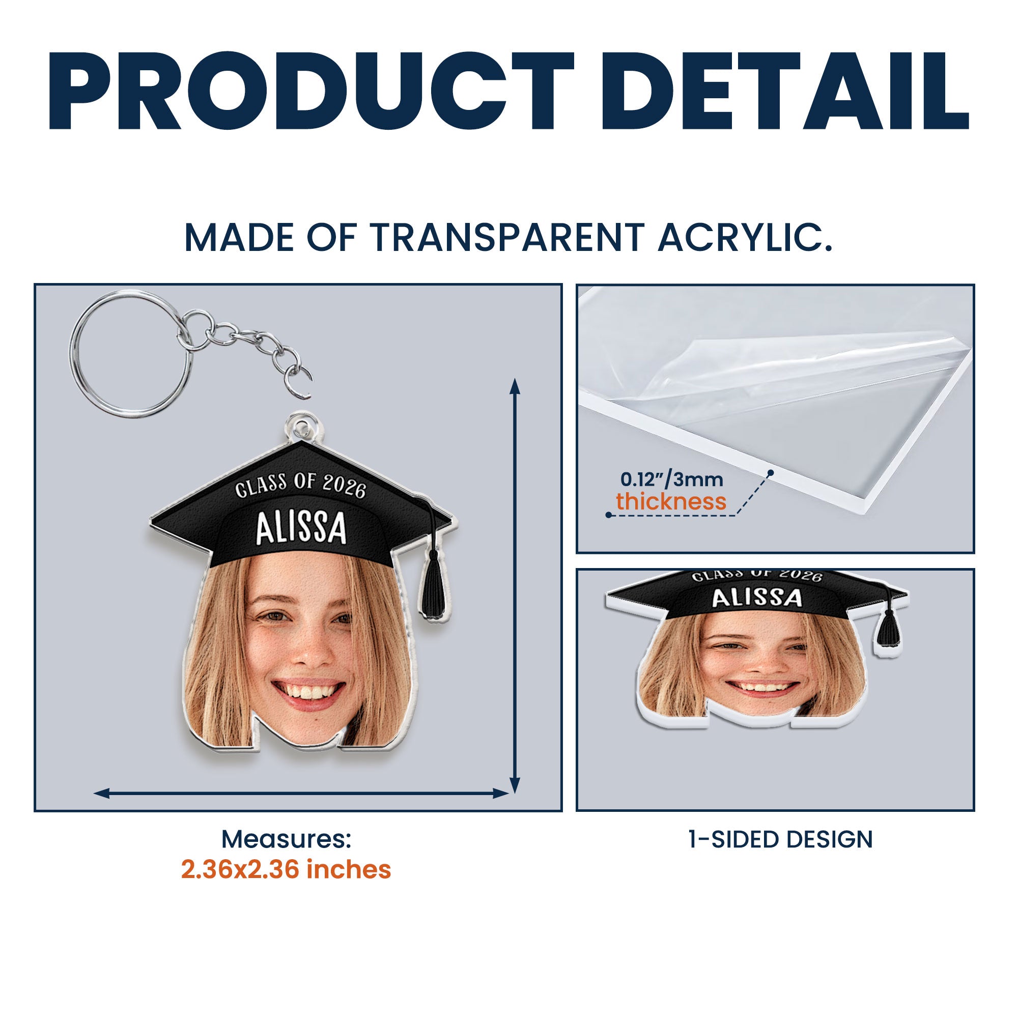 Graduation Custom Face - Personalized Acrylic Photo Keychain