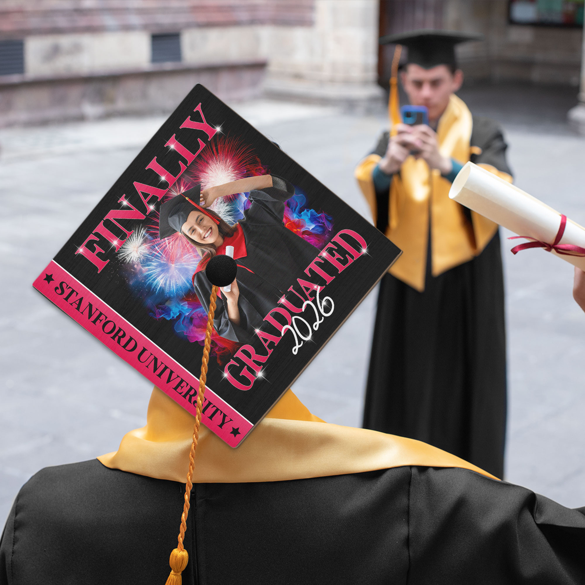 Personalizing Graduation Cap Graduation Custom Name And Photo - Personalized Photo Graduation Cap T ...