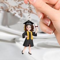 Graduation Cute Cartoon Gift For Him Her - Personalized Acrylic Keychain