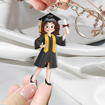 Graduation Cute Cartoon Gift For Him Her - Personalized Acrylic Keychain