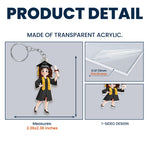 Graduation Cute Cartoon Gift For Him Her - Personalized Acrylic Keychain