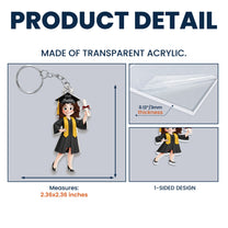 Graduation Cute Cartoon Gift For Him Her - Personalized Acrylic Keychain