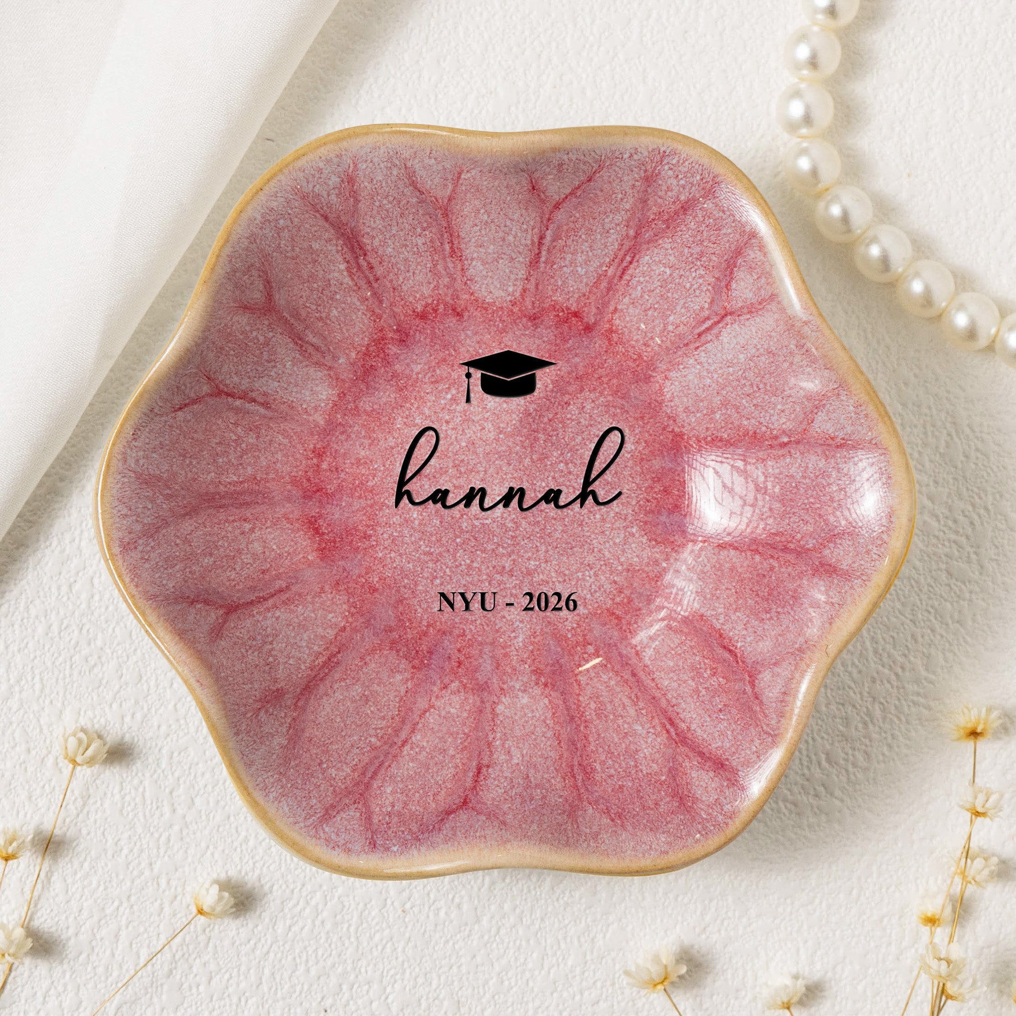 Graduation Dish Custom Name School Year - Personalized Jewelry Dish
