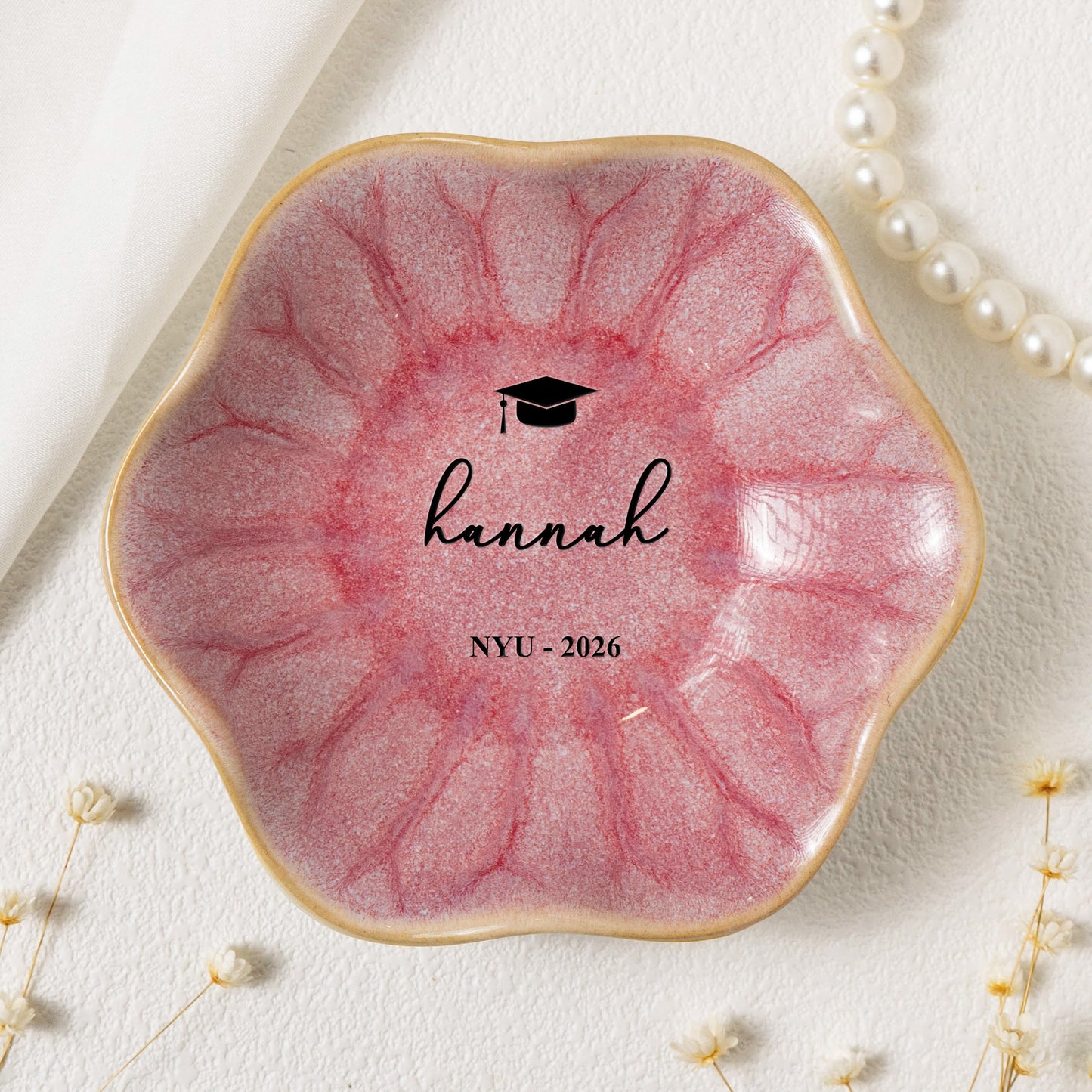 Graduation Dish Custom Name School Year - Personalized Jewelry Dish