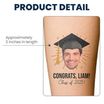 Graduation Funny Tattoo Custom Face - Personalized Photo Tattoo