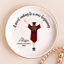 Graduation Gift A Sweet Ending To A New Beginning - Personalized Circle Jewelry Dish