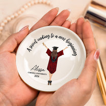 Graduation Gift A Sweet Ending To A New Beginning - Personalized Circle Jewelry Dish