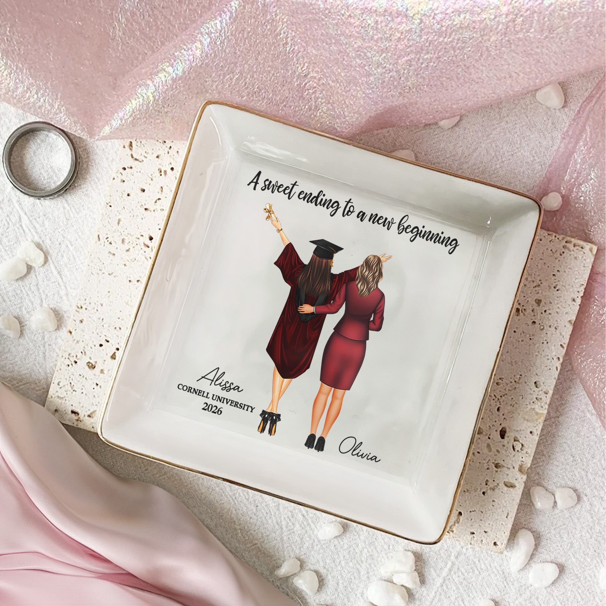 Graduation Gift A Sweet Ending To A New Beginning - Personalized Jewelry Dish