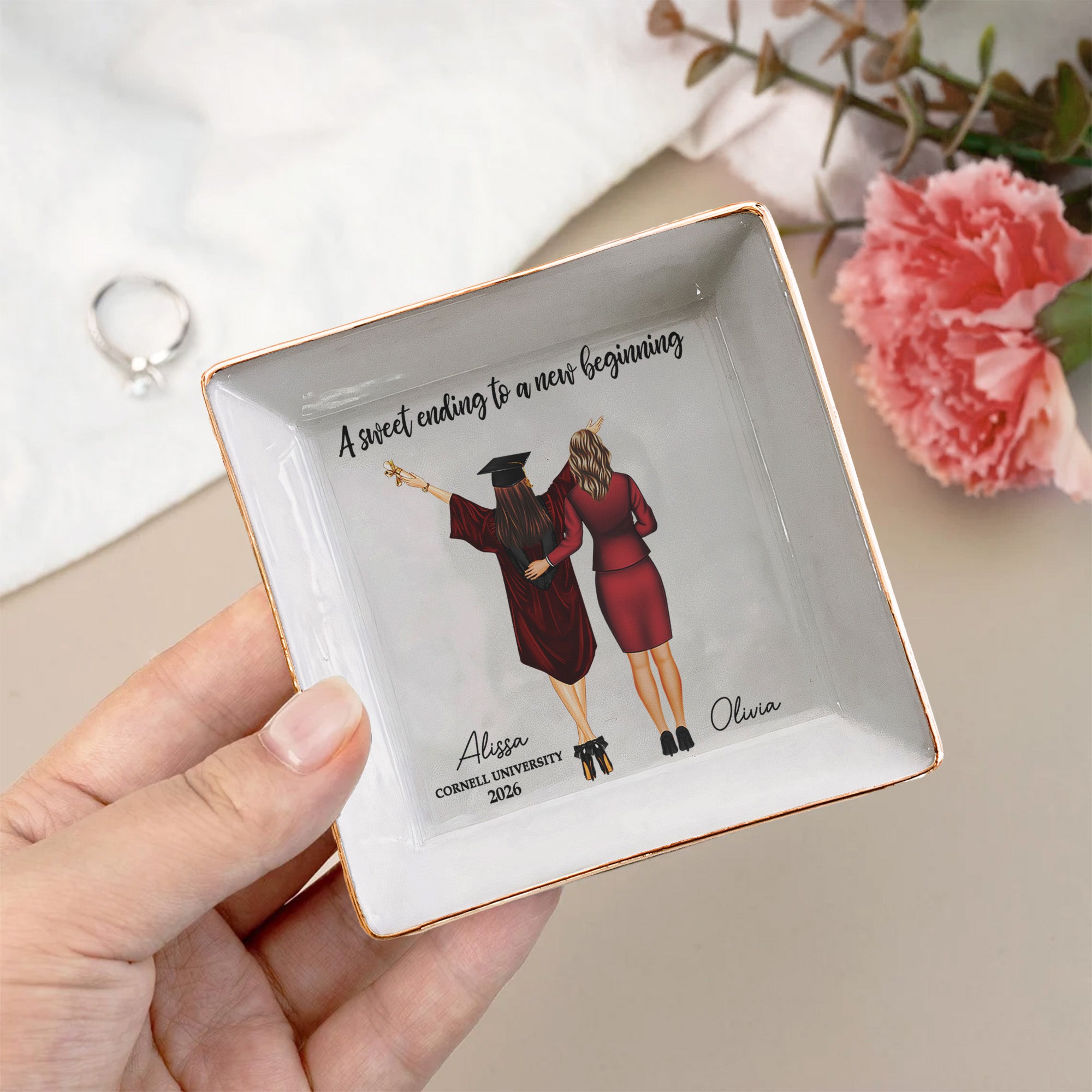 Graduation Gift A Sweet Ending To A New Beginning - Personalized Jewelry Dish