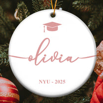 Graduation Gift Custom Name School Year - Personalized Ceramic Ornament