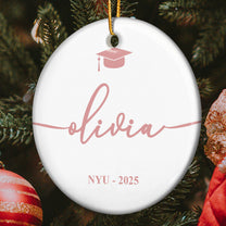 Graduation Gift Custom Name School Year - Personalized Ceramic Ornament