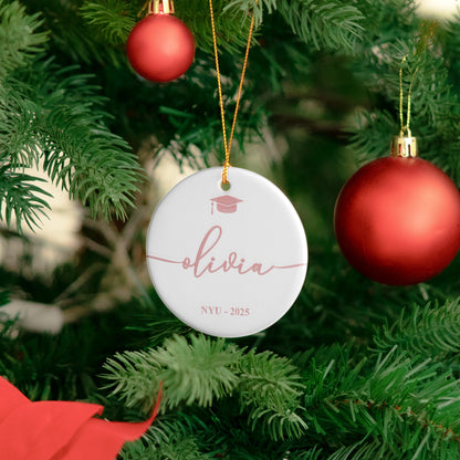 Graduation Gift Custom Name School Year - Personalized Ceramic Ornament