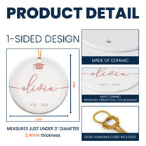 Graduation Gift Custom Name School Year - Personalized Ceramic Ornament