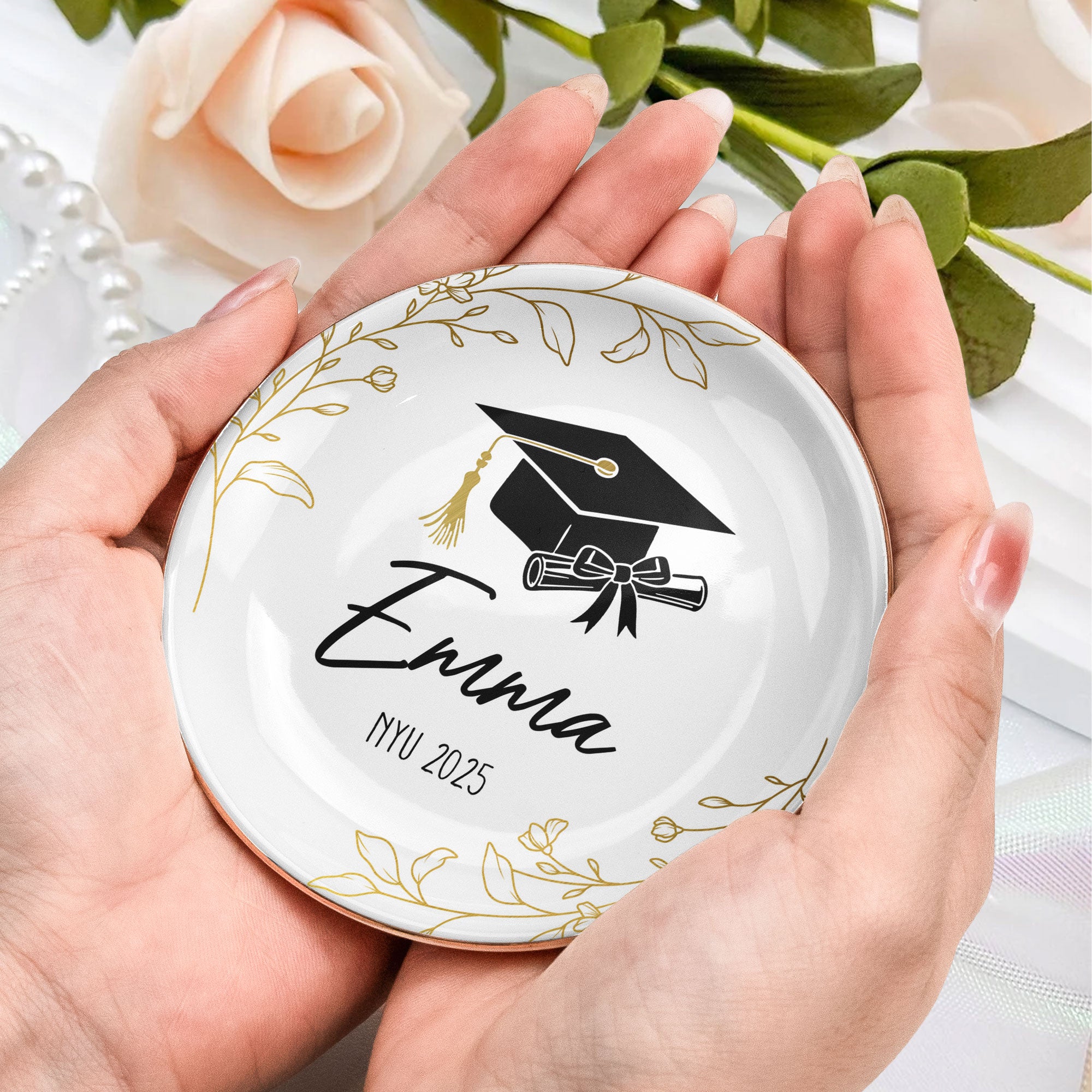 Graduation Gift Custom Name School Year - Personalized Jewelry Dish